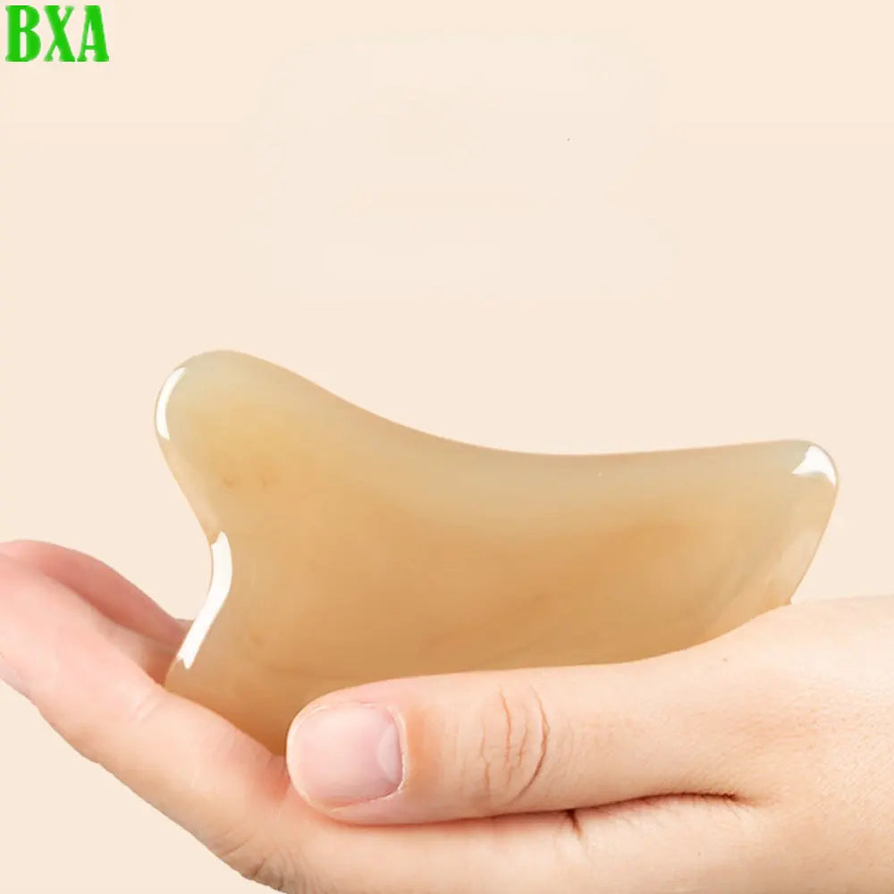 2PCS Natural Ox Horn Scraping Board Special for Face Beauty Stick Multifunctional Scraping Plate Massage Meridians Face Beauty