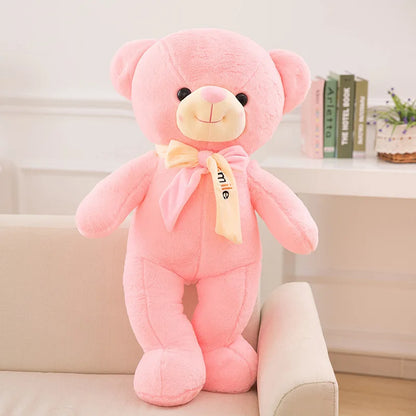 70cm Large Bear Plush Toys Hug Figurine Ribbon Teddy Dolls Valentine's Day Birthday Gift Throw Pillow for Girlfriend Baby Kids