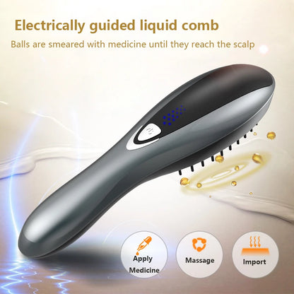 New Rechargeable Hair Growth Comb Imported Into Liquid Vibrating Massager Hair Loss Treatment Hair Anti-loss Regeneration Brush