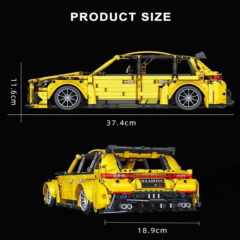 1870PCS Technical MOC Benzs AMG Car Building Blocks Yellow Assemble Bricks Hatchback Vehicle Toys Gifts for Children Kids