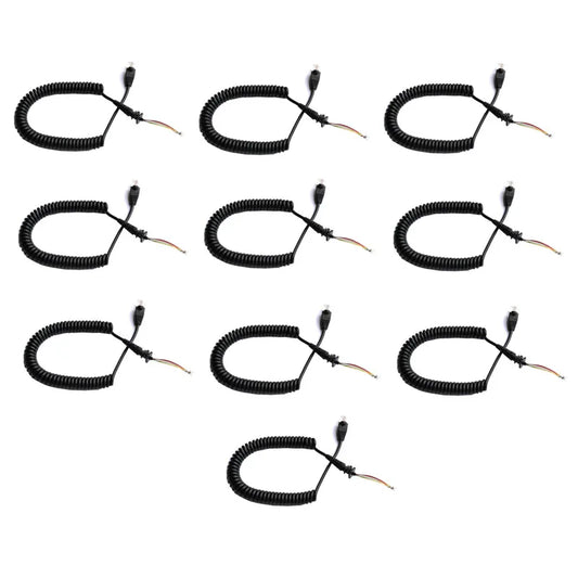 10PCS Replacement HMN3596A PTT Mic Microphone Cable for KENWOOD TM-231 241 Motorola GM300 GM338 GM3188 ICOM HM-118N Series Radio