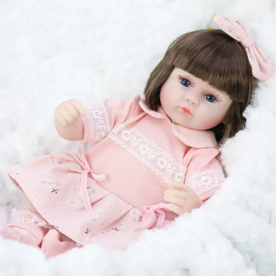 42CM Baby Reborn Doll Toys Sleeping Accompany Doll Lifelike Soft Toddler Reborn Dolls for Girls Birthday Present Gifts Kids Toys