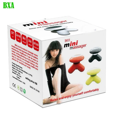 BXA Portable Mini Electric Handled Wave Vibrating Massager USB Battery Full Body Massage Neck Waist Back Shoulder Relaxation