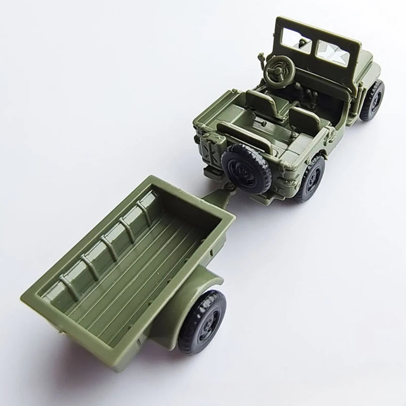 4D 1/72 Assembled Modle World War II USA Allied Willis Jeep Model Military Decoration Car Collection Toy Sandpan Game Toys