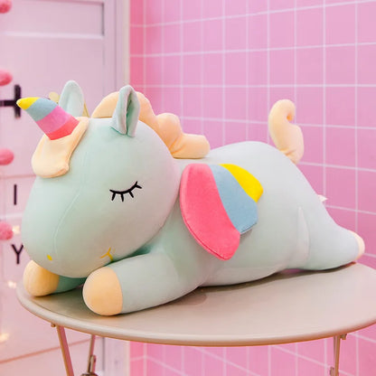 1pcs Angel Rainbow Unicorn Doll Plush Toy Large Ragdoll Doll Sleeping Pillow Girls Kids Gift Drop Shipping