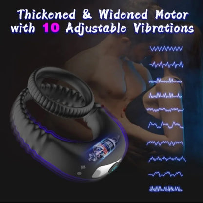 USB Charge Vibration Male Silicone Penis Ring Dual Cock Rings Delay Lock Ejaculation Scrotal Stretcher Cockring Chastity Sex Toy