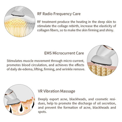 EMS Enhances Anti-aging Deep Cleaning Facial Care Beauty Machine Permanent Facial Vibratory Massager LED Photon Rejuvenation