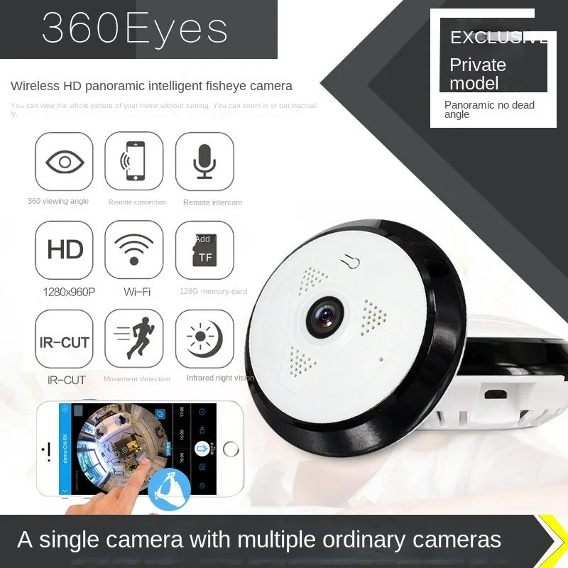 360eyes360 Degree Panoramic Ceiling Disc Wifi Camera Infrared Night Vision Mobile Phone Remote Monitoring