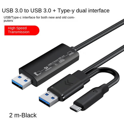 USB 3.0 Data Transfer Cable, Type-C Compatible for Keyboard, Mouse, PC Sharing, Win/Mac Compatible