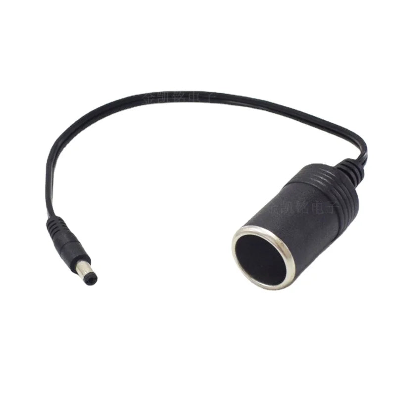 Universal 12V24V 10A120W All-Copper DC5.5*2.1 Male To Cigarette Lighter Socket Car Charger Cable 35cm