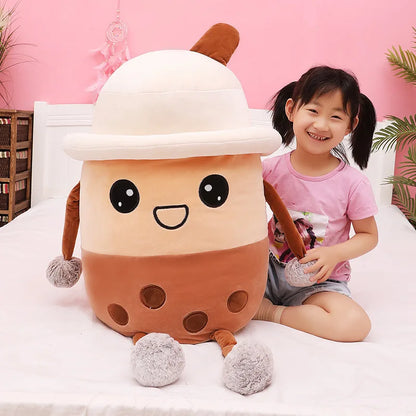 20-50cm Bubble Tea Cup Plush Toys Kawaii Fruit Milk Tea Design Kids Stuffed Doll Soft Pillow Cushion Girlfriend Birthday Gift