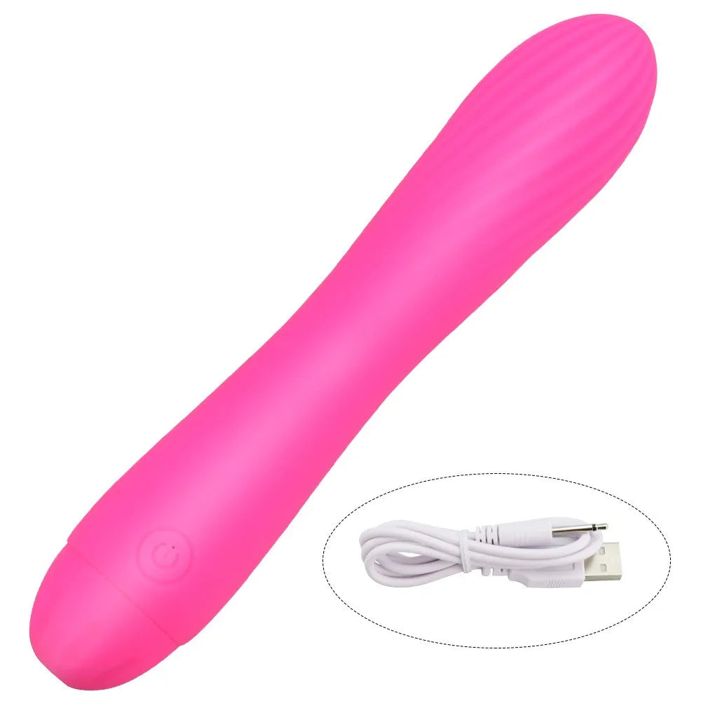 Soft Silicone 7-Frequency IPX7 Waterproof USB Charging Vibrator G Spot Clitoris Massager Masturbator Sex Toys for Woman