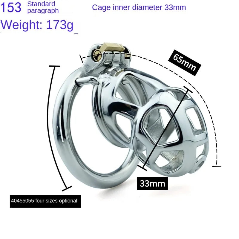 Stainless Steel Micro Short Cylinder Hidden Chastity Lock Smooth Anti-escape Abstinence Convenient Urination Chastity Device