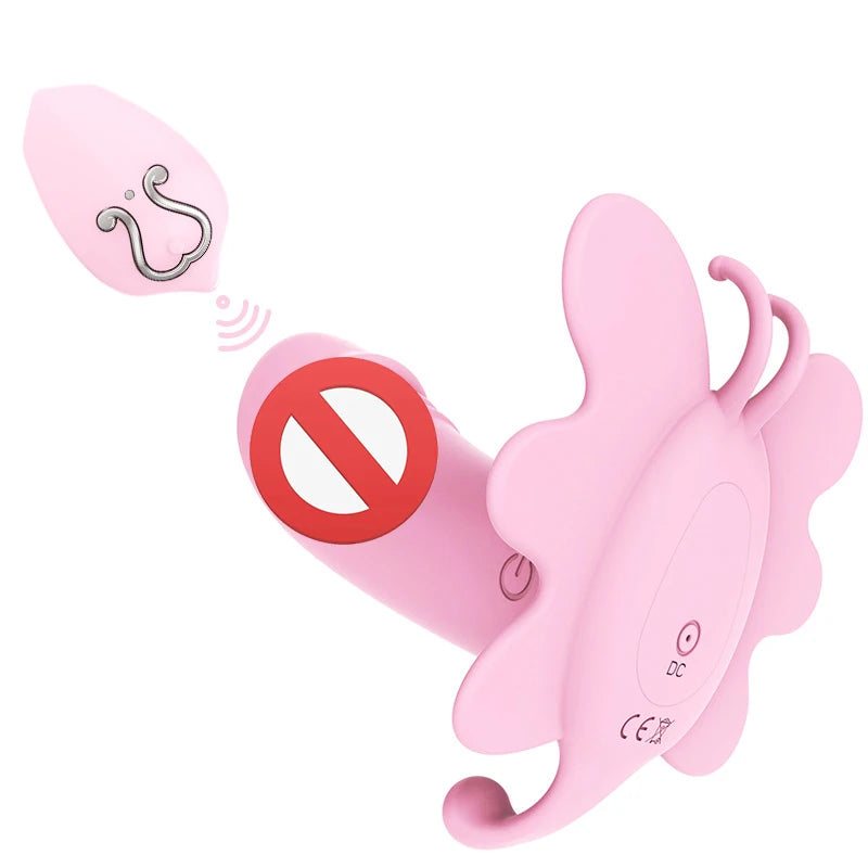 Soft Silicone Wireless Remote Control Butterfly Wears a Vibrator G-Spot Nipple Clitoral Masturbator Sex Toy for Women