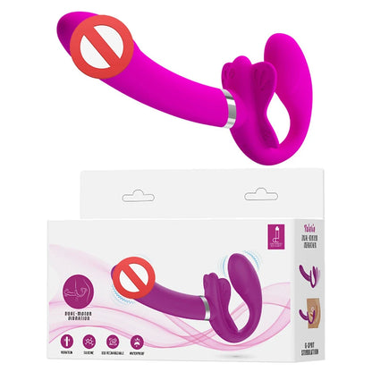 Soft Silicone Butterfly Strapless Strap-on Dildos Vibrators For Strapon Vibrator Lesbian Masturbator Sex Toy For Women