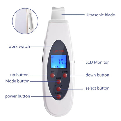 Beauty Peeling Shovel Cleaning Ultrasonic Face Wash Machine Deep Cleaning Facial Massager Peeling Clean Tone Lifting