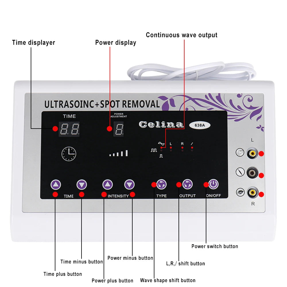 138A-1 trasonic Facial Machine Spot Tattoo Removal Anti Aging Ultrasound Face Body Massager Skin Tigtening Device 3 in 1