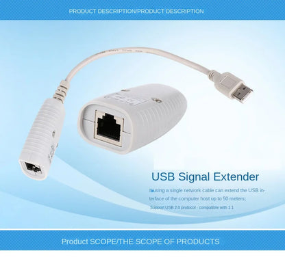 USB Extender - Long Range 50m Extension Via RJ45 Ethernet Cable - New Hot Selling