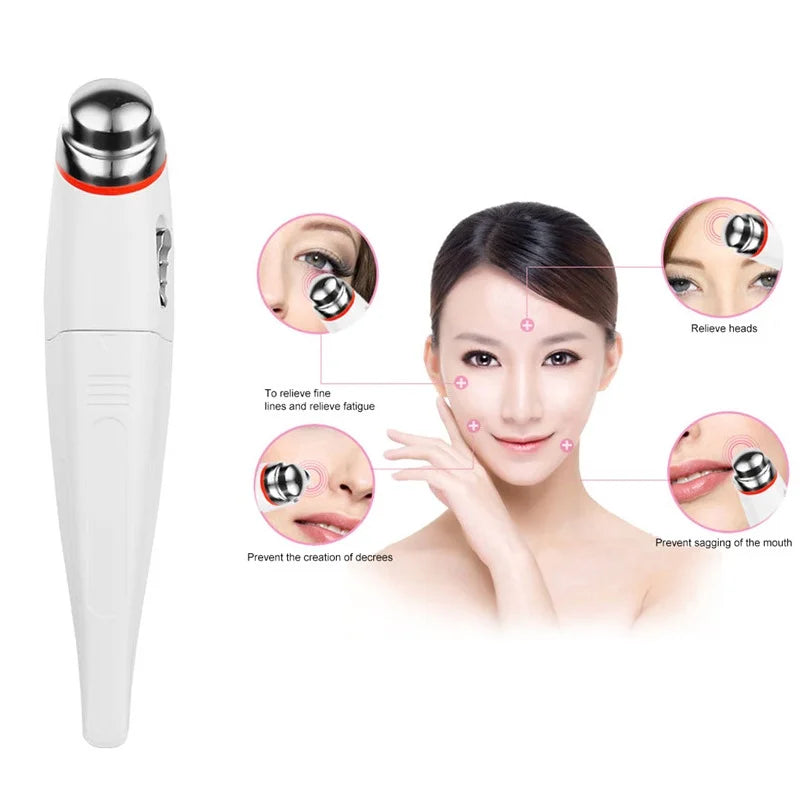 NEW Ultrasonic Eye Facial Massager Lip Facial Massage Skin Care Pen To Remove Eye Bags Dark Circles Eye Care Health and Beauty