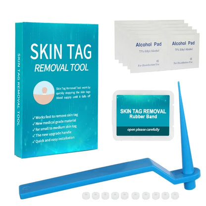 1set Skin Tag Kill Skin Mole Wart Removal Micro Skin Tag Removal Kit with Cleansing Swab Adult Mole Wart Facial Treatment