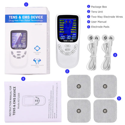 BXA 12 Modes Electrical Tens Pulse Massager Machine for Muscle Relax Pulse Massage EMS Muscle Stimulation Acupuncture Fat Burner