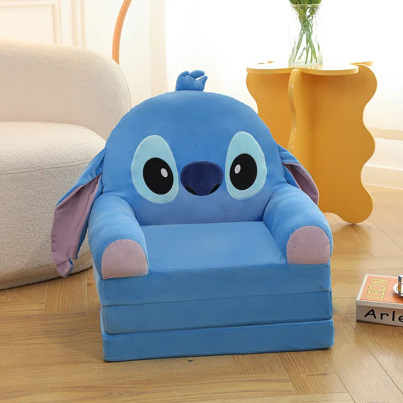 150cm Cute Cartoon Strawberry Bear Lazy Foldable 3-Layer Sofa Can Be Dismantled Washed Plush for Kids Girls Gifts Travel Tatami