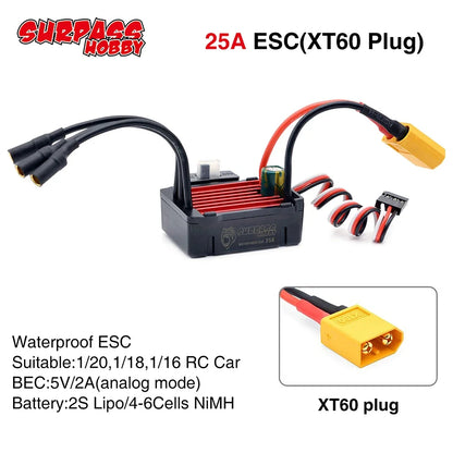 SURPASSHOBBY ESC 150A 80A 120A 25A 35A 45A 60A Waterproof for 1/8 1/10 1/12 RC Car Brushless Motor