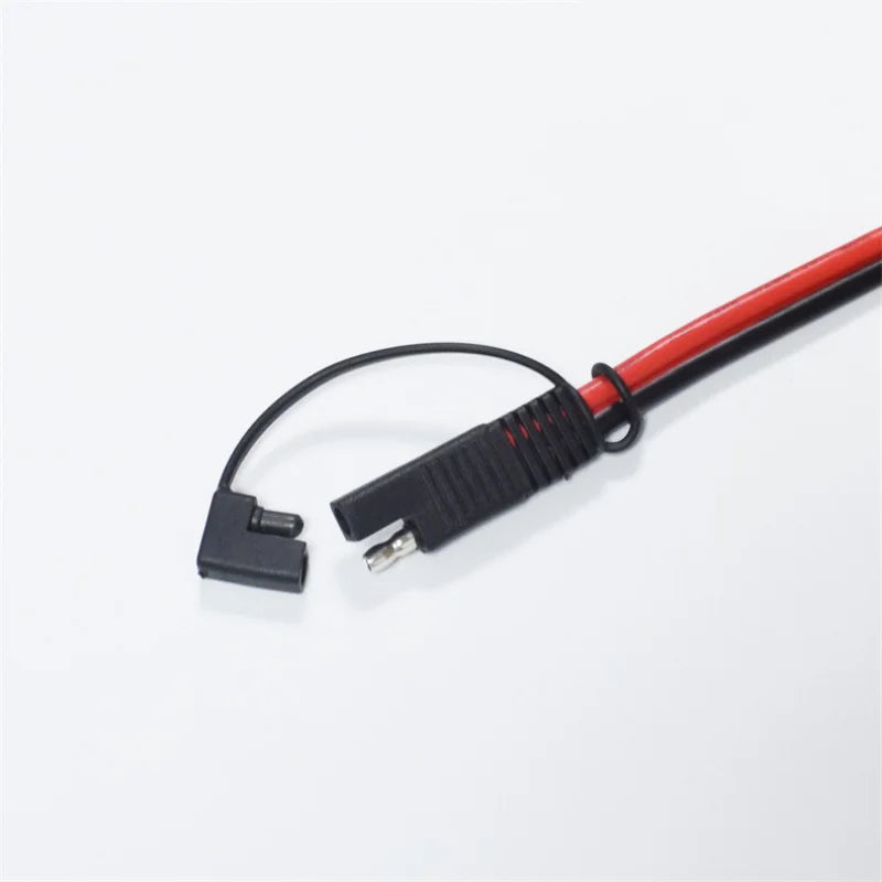 10AWG Pure Copper 5.3mm² Photovoltaic Solar Battery Connection Cable, 1M, with Dustproof Cover, SAE Power Extension