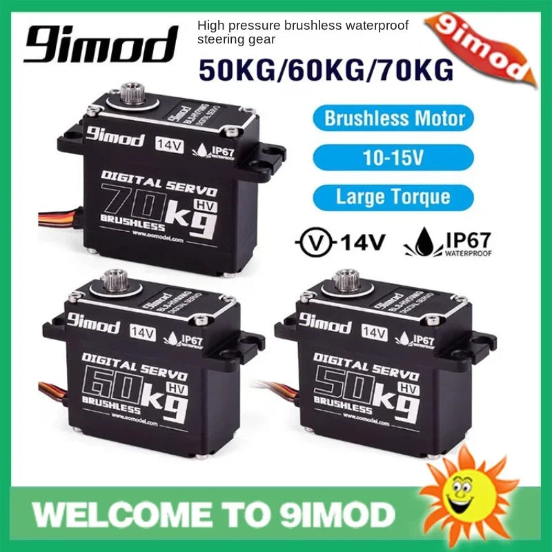 9imod Brushless Servo 50KG 60KG 70KG Waterproof RC Servo Motors Metal Gear 14V For 1/8 1/10 RC Crawler Car Robot Traxxas Scx10