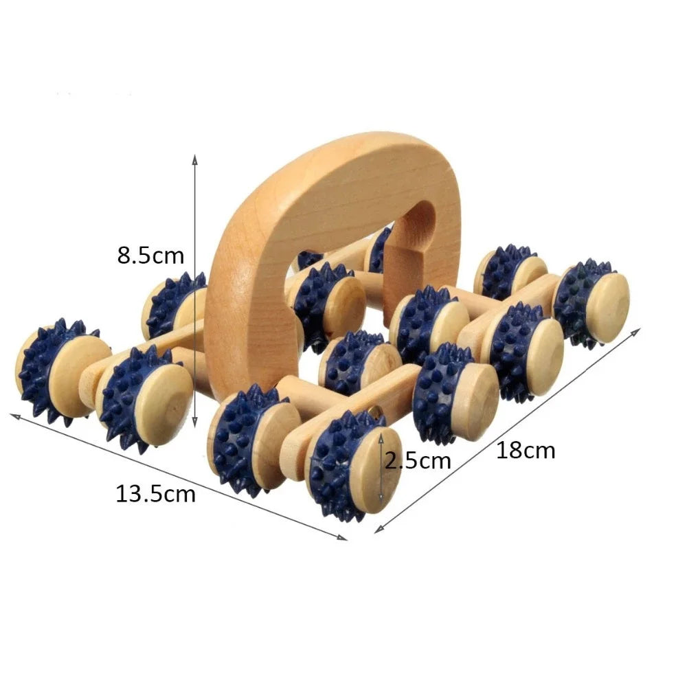 1pc Wood Roller Ball Massager Wheel Moon Car Solid Back Legs Body Muscles Relax Tool Healthy Care Massage Instrument