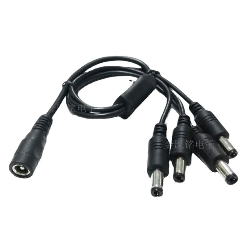 12V Surveillance Power Extension Cable - DC5.5*2.1mm - 1-to-4 Splitter Cable - for Camera Equipment