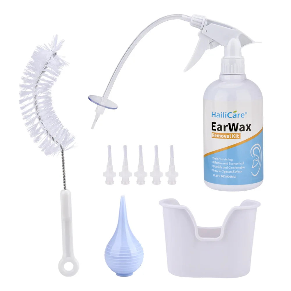 500/300ml Adult children's Ear Cleaning set Spiral ear wax removal plastic water irrigation bottle Ear Care wash Safe squeeze