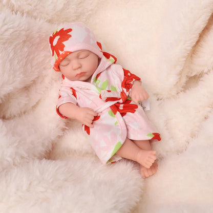 19cm Silicone Reborn Dolls Lifelike Reborn Baby Toys Waterproof Doll Cute Mini Sleep Soother Doll for Girls Birthday Gift