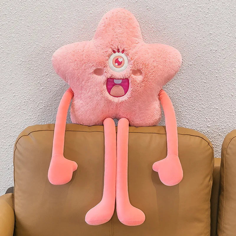 80cm Little Star Plush Doll Throw Pillow Soft Cute Sleeping Funny Girl Children's Toy Long Leg Monsters Doll Sofa Chair Cushion