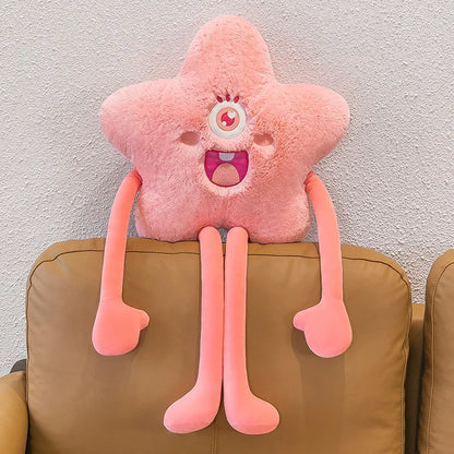 80cm Little Star Plush Doll Throw Pillow Soft Cute Sleeping Funny Girl Children's Toy Long Leg Monsters Doll Sofa Chair Cushion