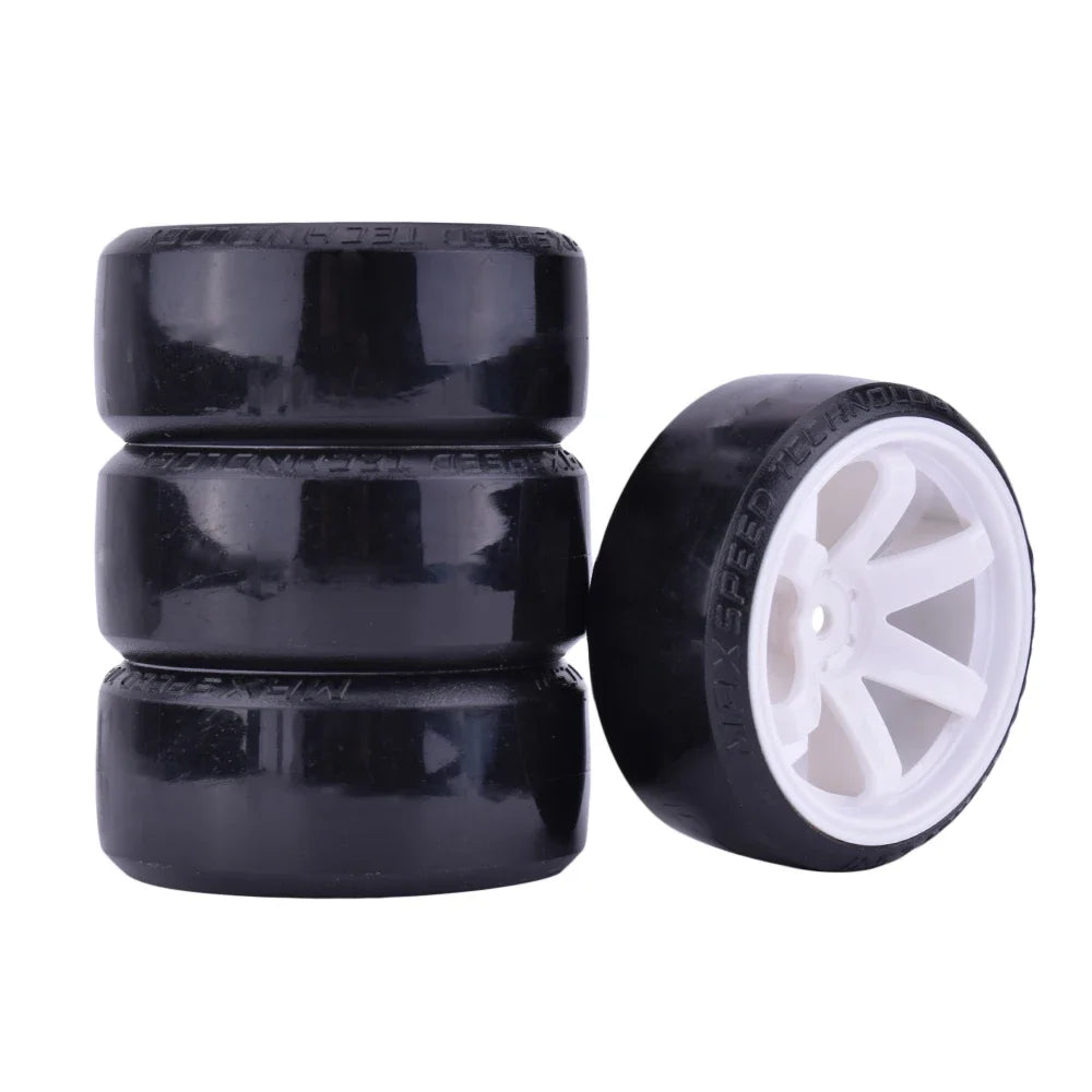 AUSTAR 4Pcs Drift Car Tire Wheel Rim Hard Wheel Tyre for 1/10 RC Car Vehicle Part Traxxas HSP Tamiya HPI Kyosho on-road Drifting