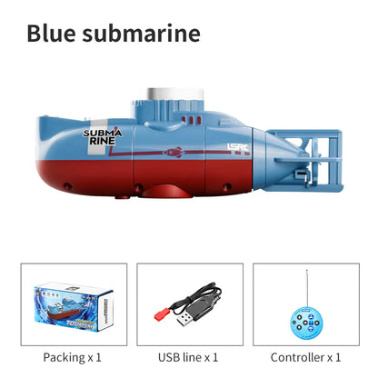 Speed Remote Control Boat Mini Rc Boat Submarine 0.1M/s Waterproof Diving Toy Simulation Model Gift for Kids Boys Girls Child