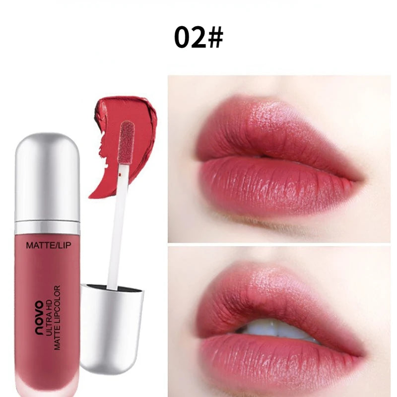 Lip Gloss Matte Velvet Ice Cream Tint 8Colors Nude Makeup Lip Tattoo Waterproof Long Lasting Moisture Non-Fading Liquid Lipstick