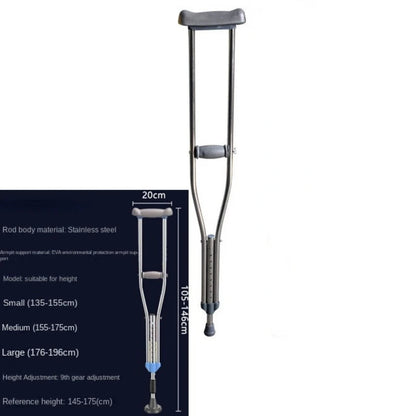 Aluminum Allo Stainless Steel Single Crutch Walking Aid  Armpit Crutches Double Crutches Walker Elderly Rehabilitation Toddler