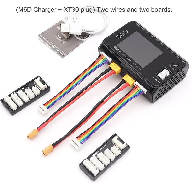 ToolkitRC M6D 15Ax2 DC Dual-channel Mini Charger Discharger for Output 1-6s Lipo LiHV Lion NiMh Pb Cell Checker Tester