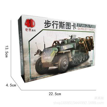 4D 1/72 Assembly Model World War II Stuka Zu Fuss Rocket Launched Armored Vehicle Plastic Car Collection Model Sandpan Game Toys