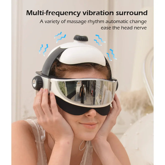 NEW Smart Head Eye Massager 2-in-1 Heating Air Pressure Vibration Therapy Electric Massager Muscle Health Care