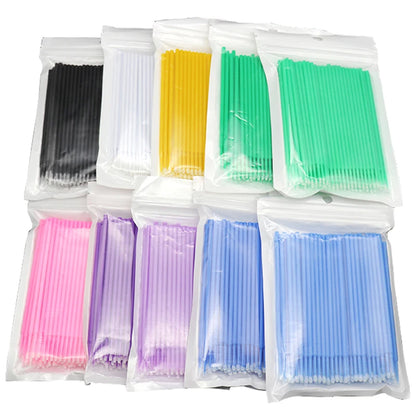 100pcs Individual Applicators Eyelash Mascara Wands Disposable Makeup Brushes Micro brushes Eyelash Extension Make up