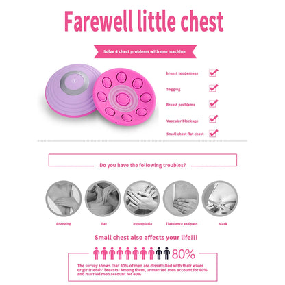 2pcs Electric Breast Massager USB Rechargeable Infrared Enlargement Breast Massage Vibrator Female Vacumtherapy Machine