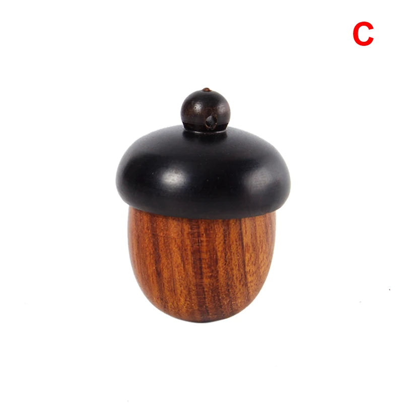 1PC Solid Wood Pill Box Mini Sandalwood Rescue Pill Box Portable Tablet Storage Sealed Jar Outdoor First Aid Tool