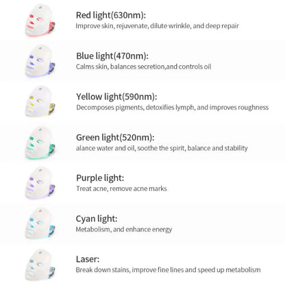 Skin Care Mask Skin Brightening New Wireless 7 Colors LED Facial Mask Photon Therapy Skin Rejuvenation Anti Acne Wrinkle Removal