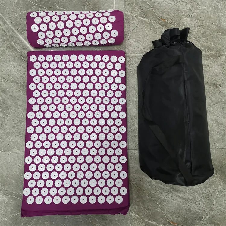 Yoga Acupressure Mat Yoga Shiatsu Pad Neck Back Foot Massager Pain Pressure Relief Massage Pad Massage Cushion Pad