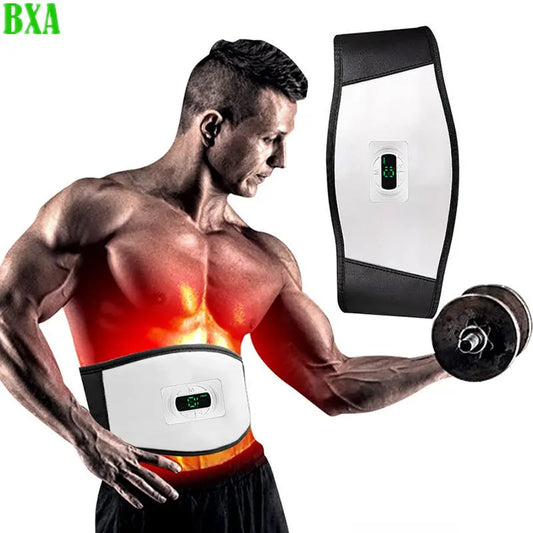 BXA Smart Abdominal Muscle Stimulator Massage Belt Waist Abs Belt Electric Body Slimming Massager Fitness Lose Weight Fat Burn