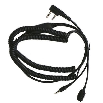 2 Pin K Type Splitted Separate Cable to V3 V6 V8 Helmet Bluetooth Headset Connect for Baofeng UV-5R UV-82 888S Kenwood TYT Radio