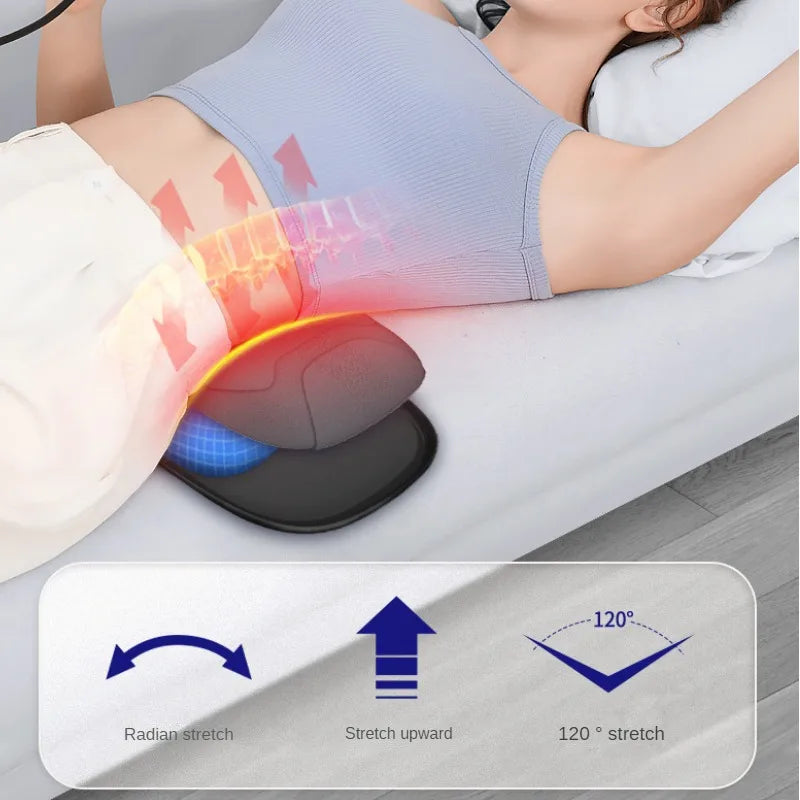 Lumbar Massager Electric Curvature Airbag Traction Pulse Hot Compress Vibration Top Waist Home Lumbar Spine Massager